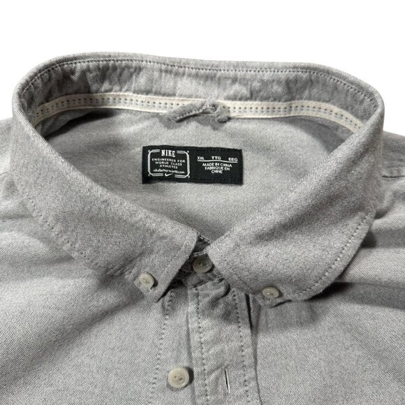 Mens Nike XXL Gray Long Sleeve Button Down Shirt - Engineered for World Class - Picture 4 of 10